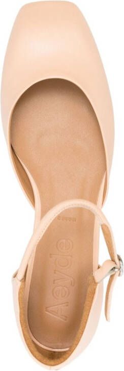 Aeyde Uma leren ballerina's Beige