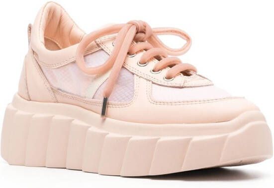 AGL Blondie Grid sneakers met plateauzool Roze