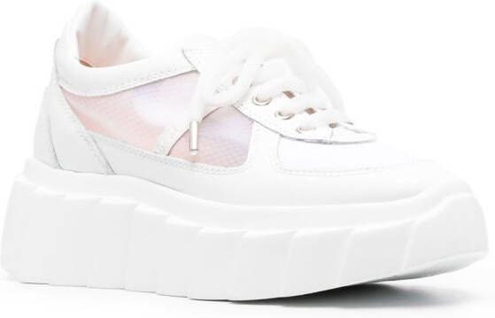 AGL Blondie Grid sneakers met plateauzool Wit