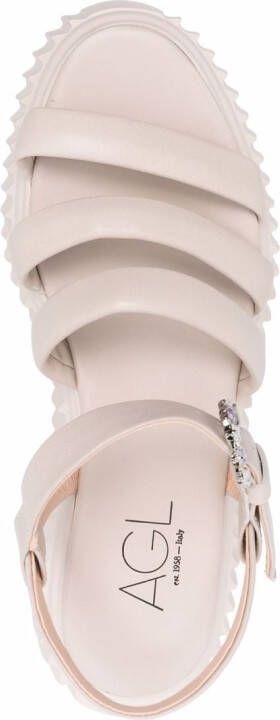 AGL Sandalen met plateauzool Beige