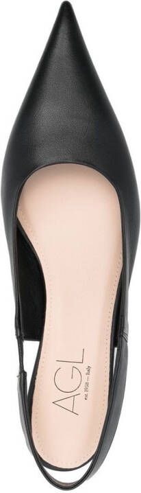 AGL Slingback pumps van leer Zwart