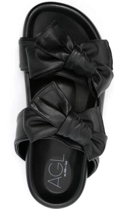 AGL Slippers met strikdetail Zwart