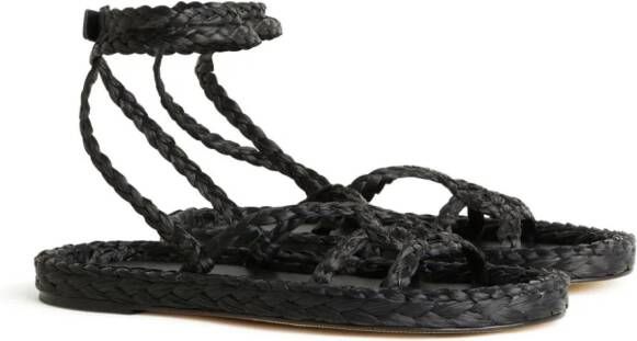 Alanui A Love Letter To India leren sandalen Zwart