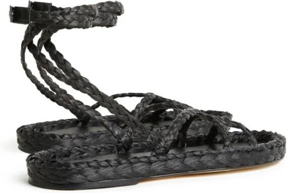 Alanui A Love Letter To India leren sandalen Zwart