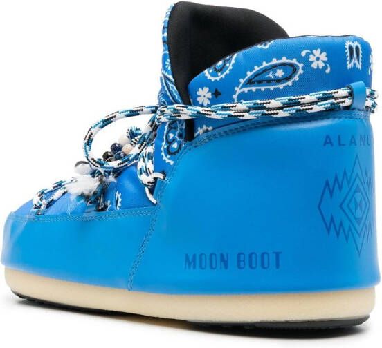 Alanui x Moon Boot laarzen met bandanaprint Blauw