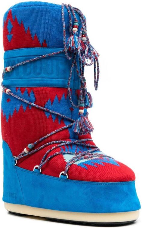 Alanui x Moon boot Gebreide laarzen Blauw