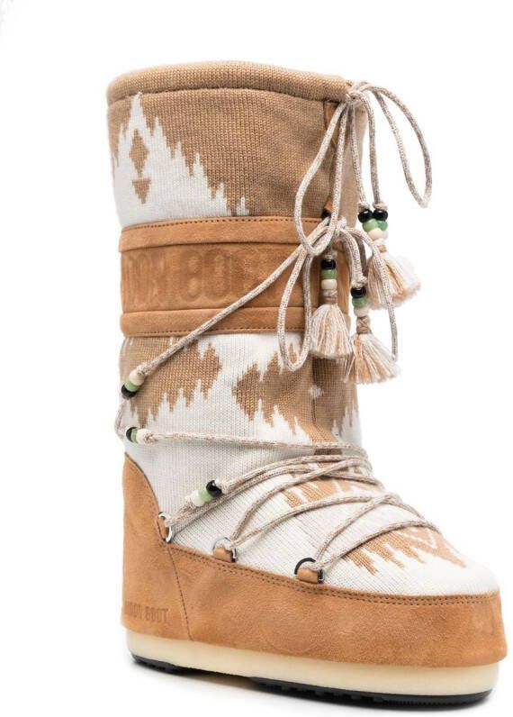 Alanui x Moon boot Sneeuwlaarzen met veters Beige