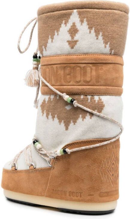 Alanui x Moon boot Sneeuwlaarzen met veters Beige