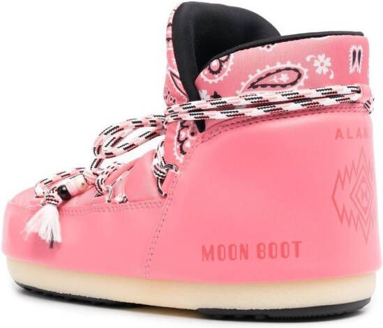 Alanui x Moon boot x Moon laarzen met bandanaprint Roze