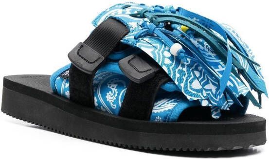 Alanui X Suicoke x Suicoke sandalen met paisley-print Blauw