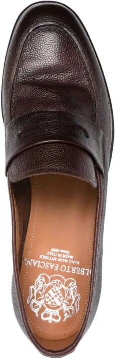 Alberto Fasciani Leren loafers Bruin