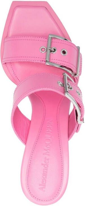 Alexander McQueen 100mm leren sandalen met gesp Roze