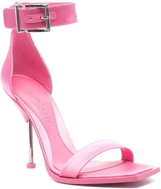 Alexander McQueen Satijnen sandalen Roze