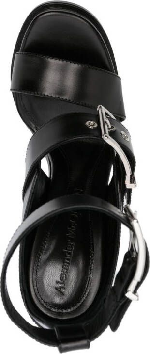 Alexander McQueen Leren sandalen Zwart