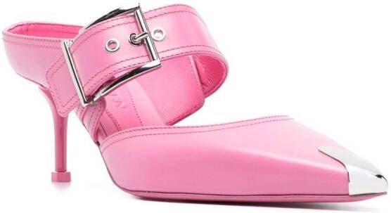 Alexander McQueen Metallic muiltjes Roze