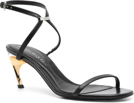 Alexander McQueen Armadillo 65mm sandalen met metalen detail Zwart