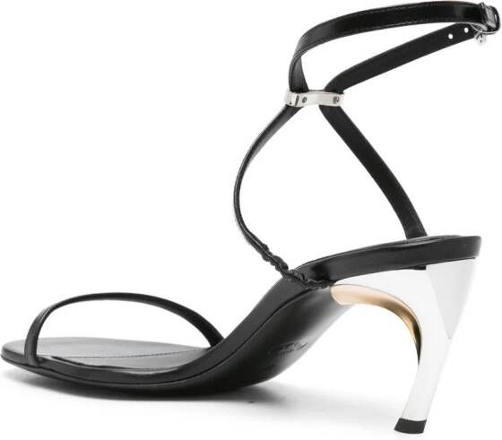 Alexander McQueen Armadillo 65mm leren sandalen Zwart