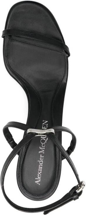 Alexander McQueen Armadillo 65mm leren sandalen Zwart