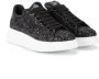 Alexander McQueen Black Glitter Platform Sneakers Zwart - Thumbnail 3
