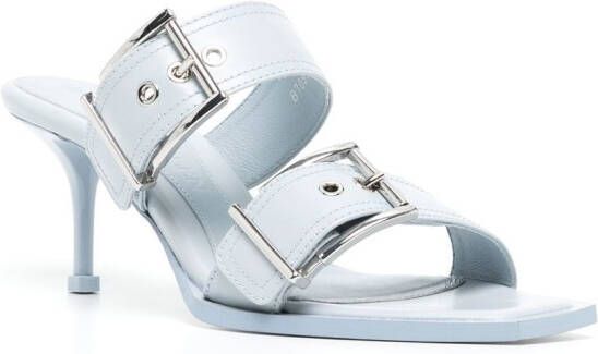 Alexander McQueen 75mm leren sandalen met gesp Blauw