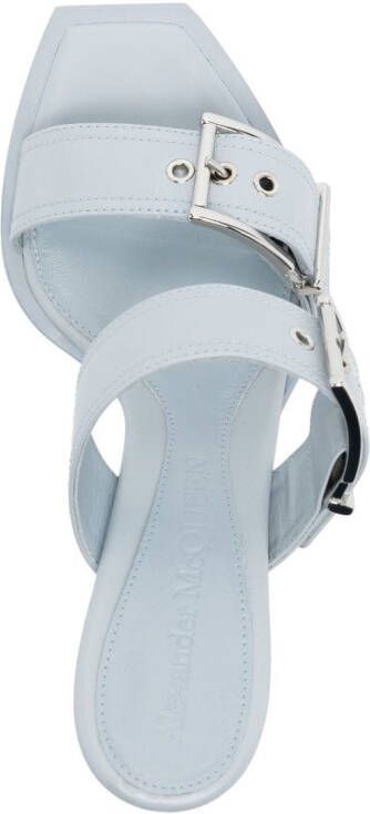 Alexander McQueen 75mm leren sandalen met gesp Blauw
