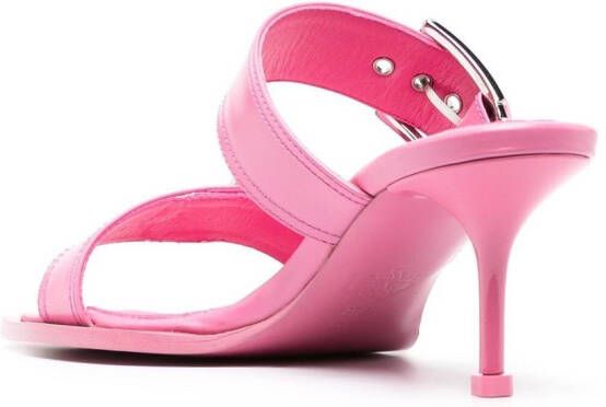 Alexander McQueen 75mm leren sandalen met gesp Roze