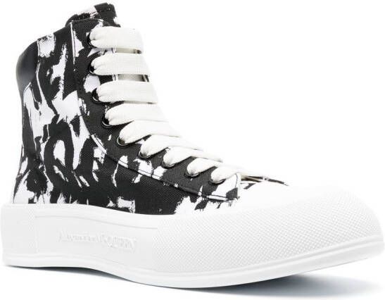 Alexander McQueen Deck Plimsoll high-top sneakers Zwart