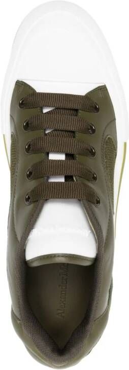 Alexander McQueen Deck Plimsoll leren sneakers Groen