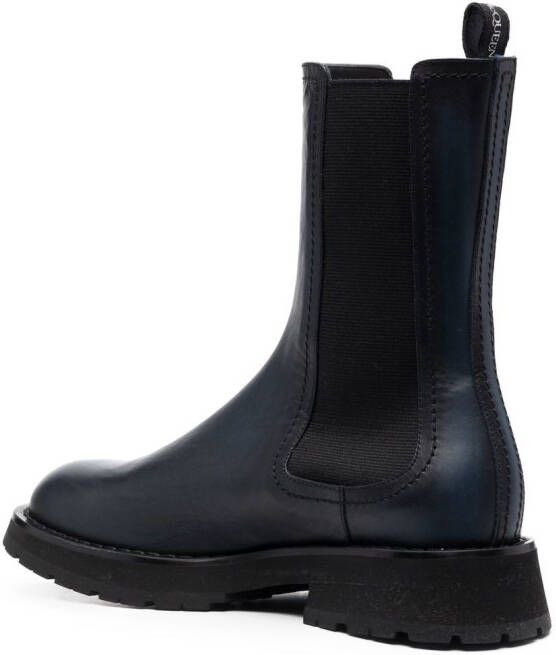 Alexander McQueen Leren Chelsea laarzen Blauw