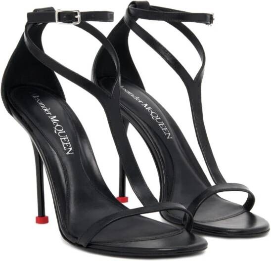 Alexander McQueen 90 mm Harness leren sandalen Zwart
