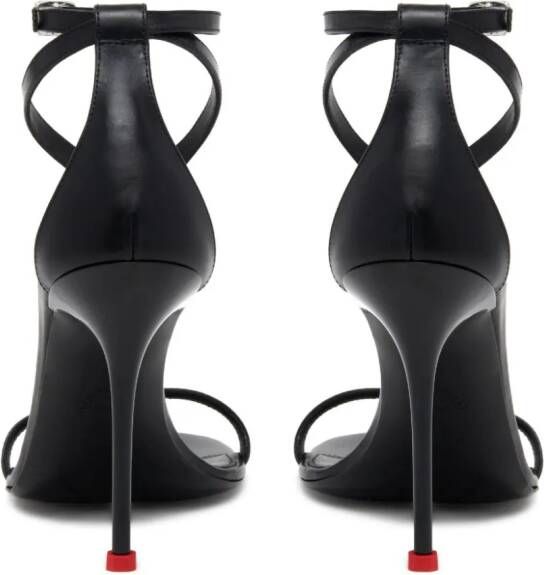 Alexander McQueen 90 mm Harness leren sandalen Zwart
