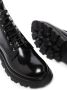 Alexander McQueen Leren combat boots Zwart - Thumbnail 2