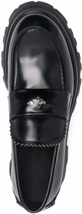 Alexander McQueen Leren loafers Zwart