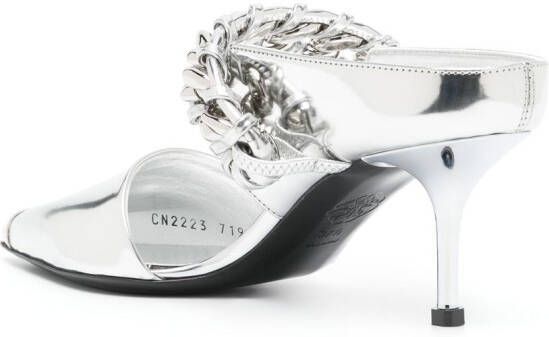 Alexander McQueen Leren muiltjes Zilver