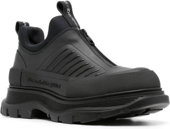 Alexander McQueen Leren sneakers met rits Zwart