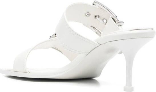 Alexander McQueen 75mm leren sandalen met gesp Wit