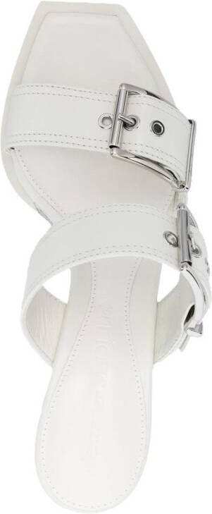 Alexander McQueen 75mm leren sandalen met gesp Wit