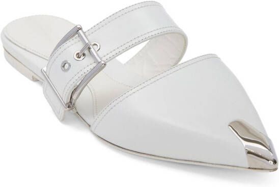 Alexander McQueen Muiltjes met gesp Wit