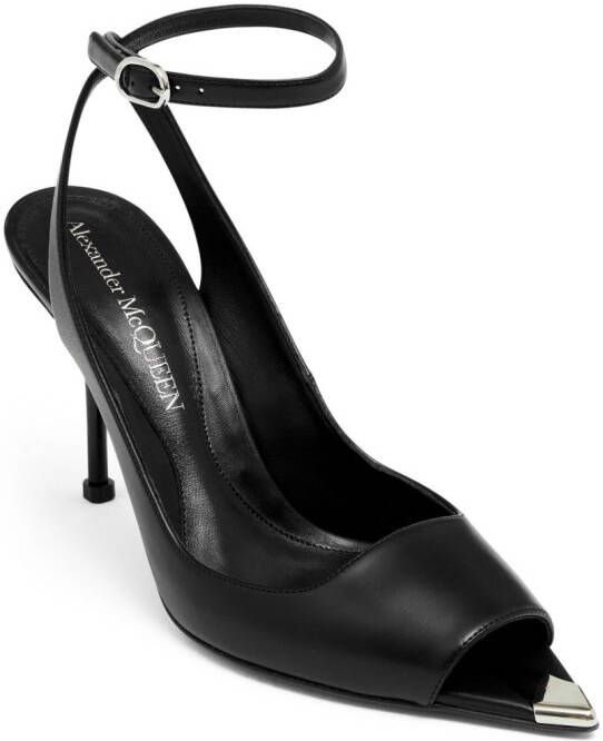 Alexander McQueen 90 mm Punk sandalen met enkelbandje Zwart