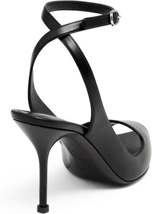 Alexander McQueen 90 mm Punk sandalen met enkelbandje Zwart