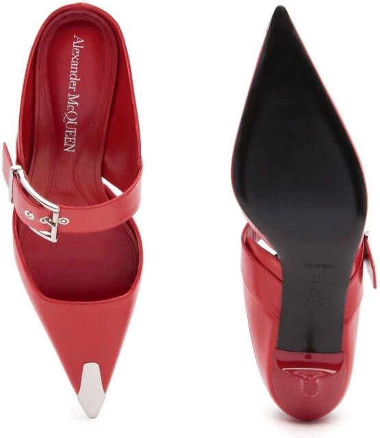 Alexander McQueen Punk muiltjes met gesp Rood