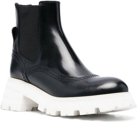 Alexander McQueen Rave leren Chelsea laarzen Zwart