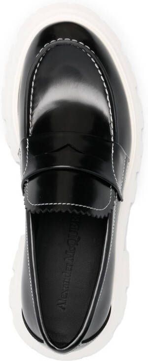 Alexander McQueen Loafers met geribbelde zool Zwart