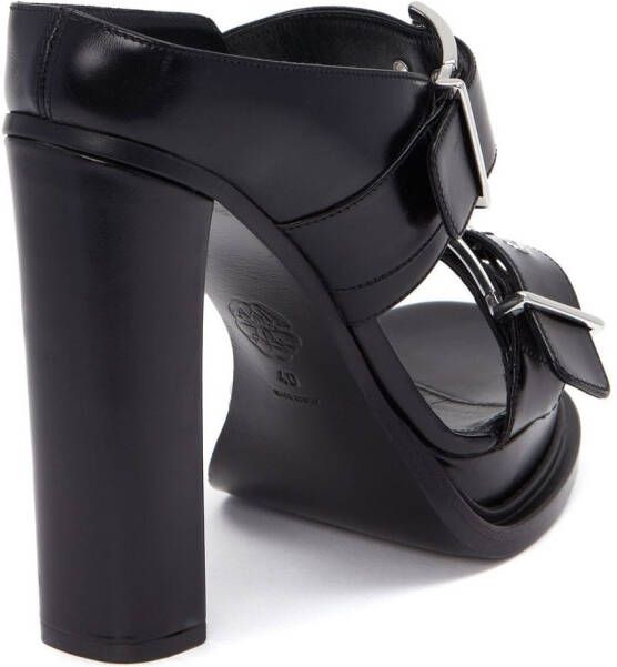 Alexander McQueen 120mm leren muiltjes met plateauzool Zwart