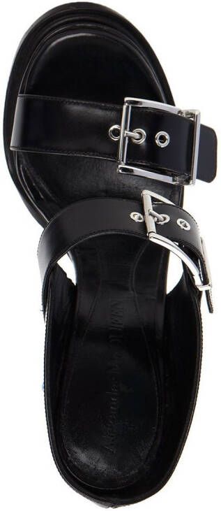 Alexander McQueen 120mm leren muiltjes met plateauzool Zwart