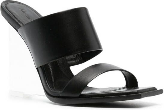 Alexander McQueen Shard 115mm wedge sandals Zwart