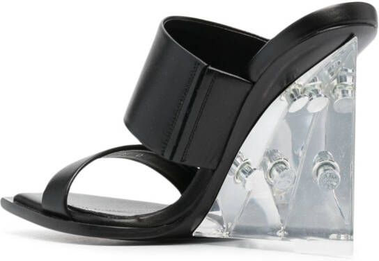 Alexander McQueen Shard 115mm wedge sandals Zwart