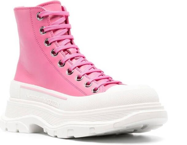 Alexander McQueen Tread Slick enkellaarzen Roze