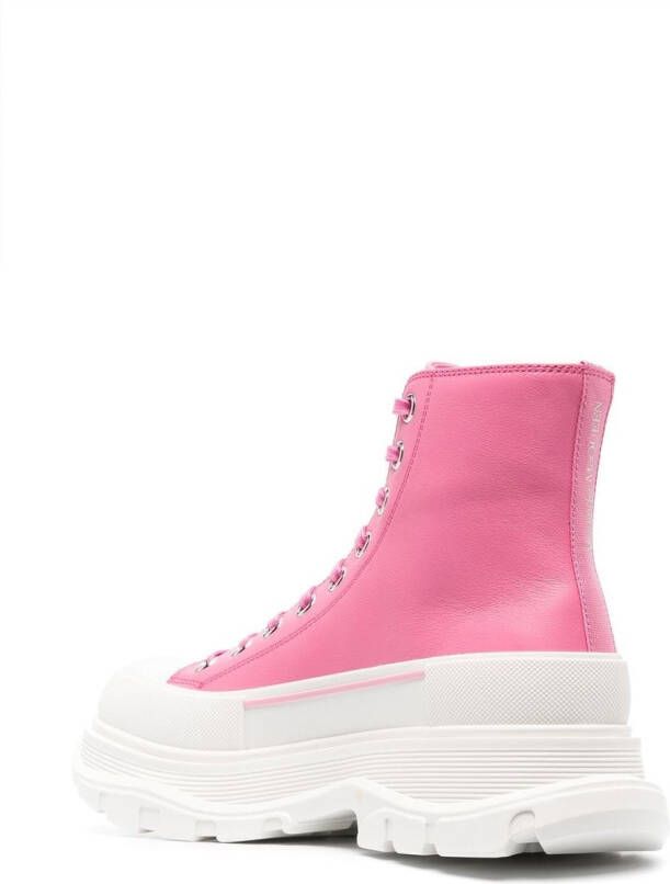 Alexander McQueen Tread Slick enkellaarzen Roze