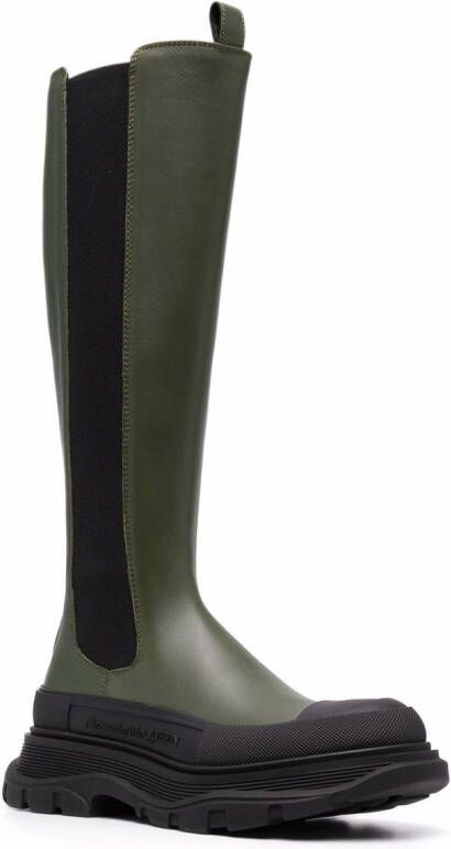 Alexander McQueen Tread Slick leren laarzen Groen